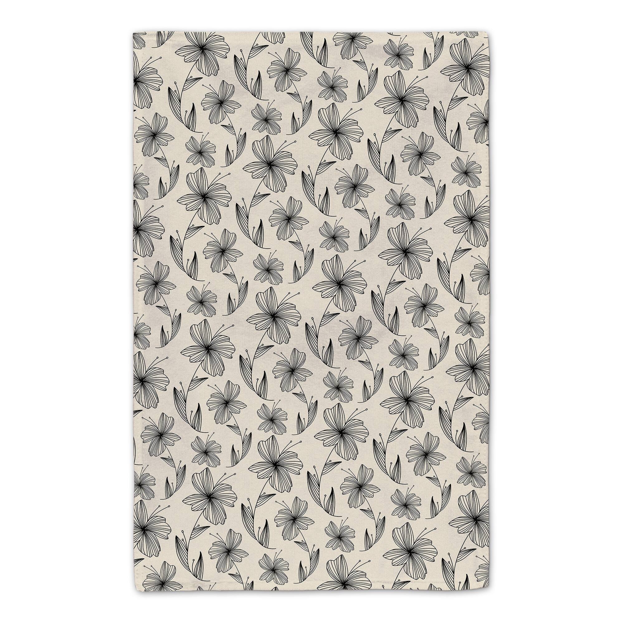 Grow Cream Florals 16" x 25" Tea Towel Set of 2
